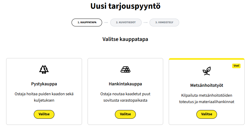 Tarjouspyynnön luonti